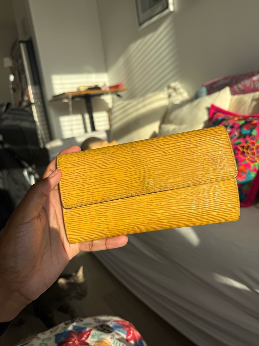 Louis Vuitton Yellow Epi Leather Fold Wallet